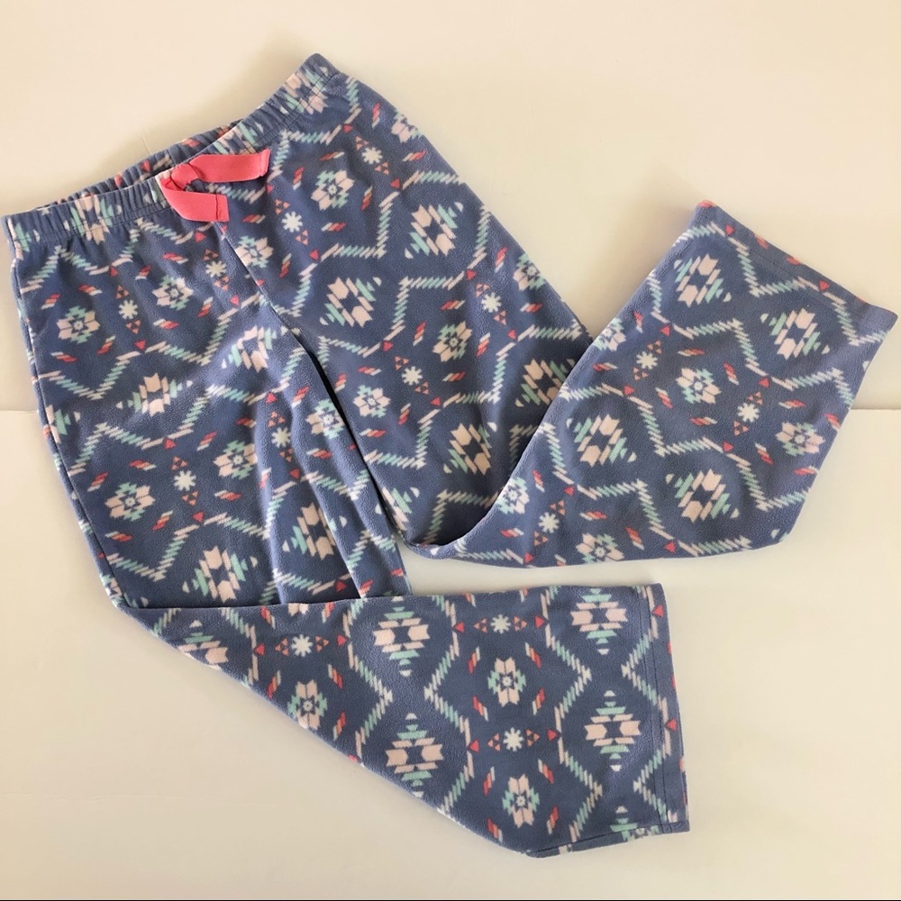 Carter's 7 Girl Pajama Bottoms Fleece Southwest Pattern Geometric Purple Pink Tr